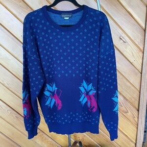Vintage PLAYBOY Rare Bucking Bronco Knit Sweater Large